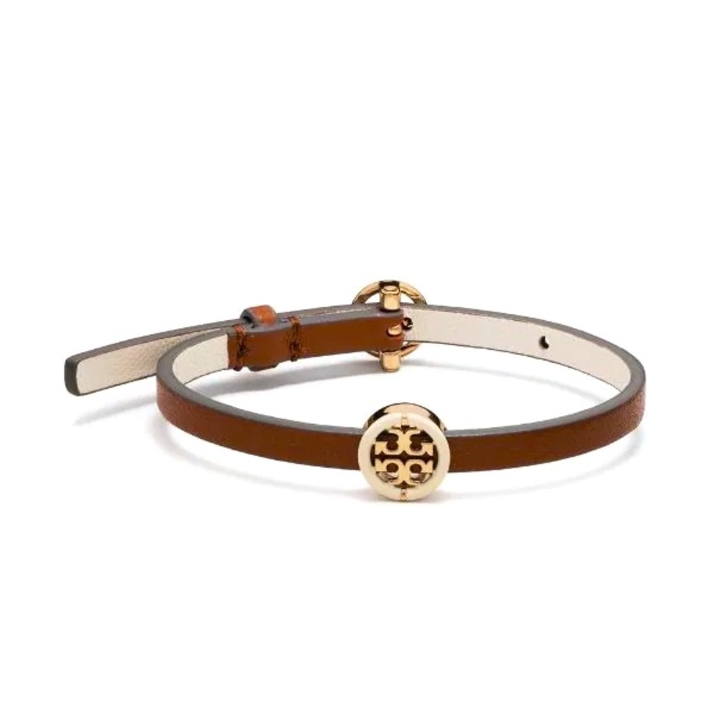 Tory Burch Miller Leather Bracelet (Chestnut/Gold) NWT